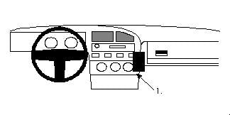 Brodit ProClip 851992 voor Volkswagen Passat 1988-1993 en Volkswagen Corrado 1989-1993 - montagepositie op dashboard