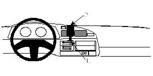 Brodit ProClip 851994 voor Toyota LandCruiser Hg 80 1991-1994 en Toyota LandCruiser 1991-1994 - montagepositie op dashboard