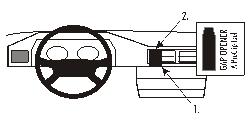 Brodit ProClip 852015 voor Mercedes Benz 124 (200-500E) 1986-1994 - productfoto zwarte ABS montagebasis
