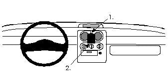 Brodit ProClip 852128 voor Renault Twingo 1995-2005 - montagepositie op dashboard