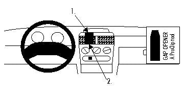 Brodit ProClip 852129 voor Opel Corsa 1993-2000 en Opel Combo 1995-2001 - productfoto zwarte ABS montagebasis