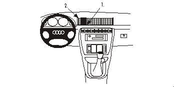 Brodit ProClip 852169 voor Audi S4 Sedan 1995-2000, Audi S4 Avant 1995-2001 e.a. - productfoto zwarte ABS montagebasis