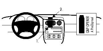 Brodit ProClip 852246 voor Pontiac Trans Am 1993-2003 en Pontiac Firebird 1993-2003 - productfoto zwarte ABS montagebasis