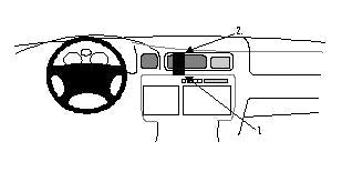 Brodit ProClip 852249 voor Lexus LX Series 1995-1998, Toyota LandCruiser Hg 80 1995-1998 en Toyota LandCruiser 1995-1998 - montagepositie op dashboard