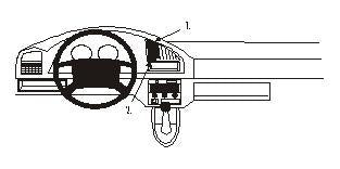 Brodit ProClip 852335 voor Citroen Berlingo 1997-2002 en Peugeot Partner 1997-2002 - productfoto zwarte ABS montagebasis
