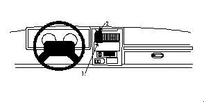 Brodit ProClip 852382 voor Jeep Wrangler 1997-2002 en Jeep Sahara 1997-2002 - productfoto zwarte ABS montagebasis