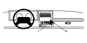 Brodit ProClip 852384 voor Jeep Wrangler 1997-2002 en Jeep Sahara 1997-2002 - productfoto zwarte ABS montagebasis