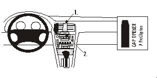Brodit ProClip 852385 voor Lexus ES Series 1997-2001 - productfoto zwarte ABS montagebasis