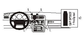Brodit ProClip 852426 voor Volvo V70 1997-2000, Volvo S70 1997-2000 en Volvo C70 1997-2005 - productfoto zwarte ABS montagebasis