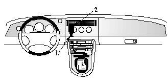 Brodit ProClip 852429 voor Jaguar XK8 / XKR 1997-2006 en Jaguar XK-Series 1997-2006 - montagepositie op dashboard