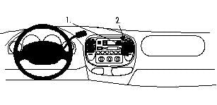 Brodit ProClip 852442 voor Ford F-Series 150 1997-1998, Ford Expedition 1997-1998 e.a. - productfoto zwarte ABS montagebasis