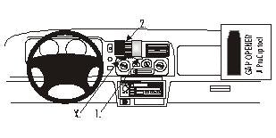 Brodit ProClip 852447 voor Mitsubishi Pajero Sport 1999-2006 en Mitsubishi Montero Sport 1997-2005 - productfoto zwarte ABS montagebasis