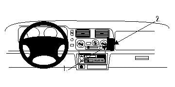 Brodit ProClip 852448 voor Mitsubishi Pajero Sport 1999-2006 en Mitsubishi Montero Sport 1997-2005 - productfoto zwarte ABS montagebasis