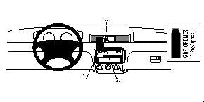 Brodit ProClip 852455 voor Honda CR-V 1997-2001 - productfoto zwarte ABS montagebasis