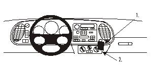 Brodit ProClip 852478 voor Saab 900 1994-1998 en Saab 9-3 1998-2002 - productfoto zwarte ABS montagebasis