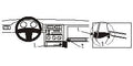 Brodit ProClip 852530 voor Seat Inca 1993-2005, Seat Ibiza 1993-1999 e.a. - montagepositie op dashboard