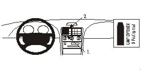 Brodit ProClip 852544 voor Ford Mustang 1995-2004 - productfoto zwarte ABS montagebasis
