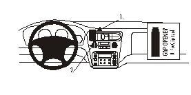 Brodit ProClip 852549 voor Honda Accord 1998-2000 - productfoto zwarte ABS montagebasis
