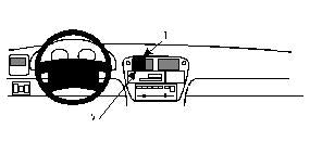 Brodit ProClip 852553 voor Honda Civic 1996-1998 - productfoto zwarte ABS montagebasis