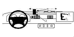 Brodit ProClip 852583 voor Land Rover Defender 1998-2006 - montagepositie op dashboard