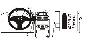 Brodit ProClip 852597 voor Opel Astra 1998-2003 - productfoto zwarte ABS montagebasis