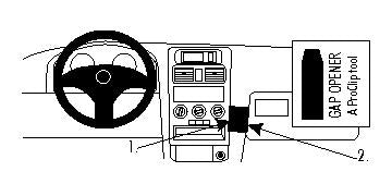 Brodit ProClip 852598 voor Opel Astra 1998-2003 - productfoto zwarte ABS montagebasis
