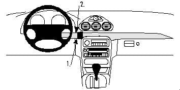 Brodit ProClip 852615 voor Chrysler LHS 1999-2004 en Chrysler 300M 1999-2004 - productfoto zwarte ABS montagebasis