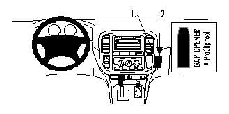 Brodit ProClip 852644 voor Toyota LandCruiser 100 1998-2001 en Toyota LandCruiser 1999-2002 - productfoto zwarte ABS montagebasis