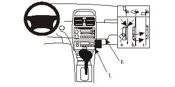Brodit ProClip 852653 voor Toyota Camry Solara 1999-2003 - productfoto zwarte ABS montagebasis