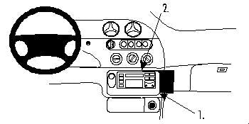 Brodit ProClip 852658 voor Ford Cougar 1999-2007 en Mercury Cougar 1999-2003 - productfoto zwarte ABS montagebasis