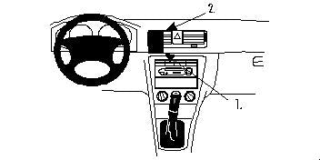 Brodit ProClip 852668 voor Skoda Octavia I 1999-2006 - productfoto zwarte ABS montagebasis