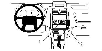 Brodit ProClip 852670 voor Mitsubishi Space Star 1999-2002 - montagepositie op dashboard
