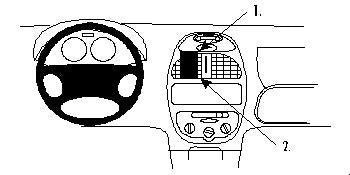 Brodit ProClip 852673 voor Peugeot 206 1999-2008 - productfoto zwarte ABS montagebasis