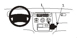Brodit ProClip 852698 voor Honda Logo 1999-2007 en Honda HR-V 1999-2005 - productfoto zwarte ABS montagebasis