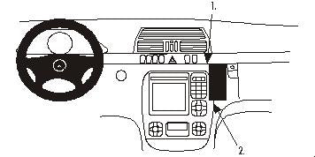 Brodit ProClip 852700 voor Mercedes Benz S-Class 2000-2002 - productfoto zwarte ABS montagebasis