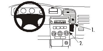 Brodit ProClip 852714 voor Opel Zafira A 1999-2004 - productfoto zwarte ABS montagebasis