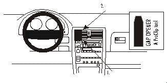 Brodit ProClip 852748 voor Lexus LS Series 1990-1994 - productfoto zwarte ABS montagebasis