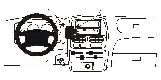 Brodit ProClip 852751 voor Nissan Navara 2000-2005 en Nissan King Cab 2000-2006 - productfoto zwarte ABS montagebasis