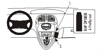 Brodit ProClip 852762 voor Citroen Xsara Picasso 2000-2006 - productfoto zwarte ABS montagebasis