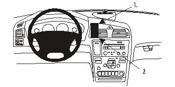 Brodit ProClip 852777 voor Volvo XC70 2000-2007, Volvo V70 N 2000-2008 en Volvo S60 2000-2010 - productfoto zwarte ABS montagebasis