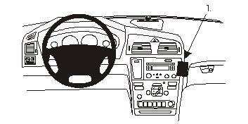Brodit ProClip 852779 voor Volvo XC70 2000-2004, Volvo V70 N 2000-2004 en Volvo S60 2000-2004 - productfoto zwarte ABS montagebasis