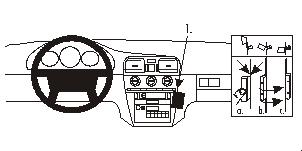 Brodit ProClip 852793 voor Volvo V40 1996-2000 en Volvo S40 1996-2000 - productfoto zwarte ABS montagebasis