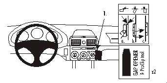 Brodit ProClip 852819 voor Toyota MR2 Spyder 2000-2005 - productfoto zwarte ABS montagebasis