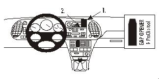 Brodit ProClip 852830 voor Saab 9-3 1998-2002 - productfoto zwarte ABS montagebasis