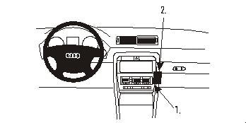 Brodit ProClip 852871 voor Audi S4 Sedan 2001-2007, Audi S4 Avant 2002-2007 e.a. - productfoto zwarte ABS montagebasis