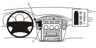 Brodit ProClip 852892 voor Toyota Highlander 2001-2007 - productfoto zwarte ABS montagebasis