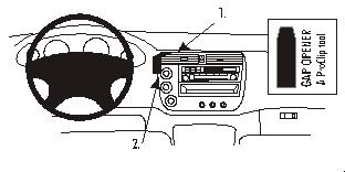 Brodit ProClip 852903 voor Acura EL 2001-2007, Honda Civic Hybrid 2003-2005 e.a. - productfoto zwarte ABS montagebasis