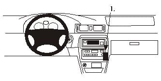 Brodit ProClip 852906 voor Toyota Camry 1997-2001 - productfoto zwarte ABS montagebasis