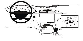 Brodit ProClip 852911 voor Renault Laguna 2001-2004 - productfoto zwarte ABS montagebasis