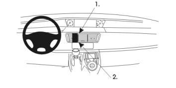 Brodit ProClip 852925 voor Citroen C8 2002-2011, Fiat Ulysse II 2002-2011 e.a. - productfoto zwarte ABS montagebasis